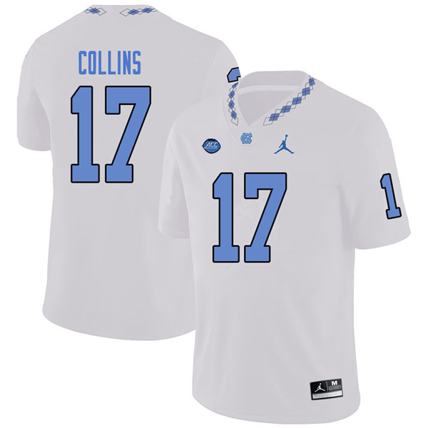 Jordan Brand Men #17 Chris Collins North Carolina Tar Heels College Football Jerseys Sale-White